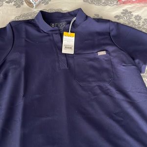 Figs Kitale maternity scrub top - navy blue